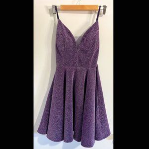 Ever-Pretty Womens V Neck Sleeveless Mini Sparkle A Line Cocktail Dress Size 6